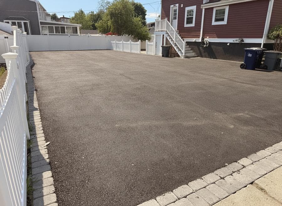 Fresh asphalt driveway in Bridgewater, MA