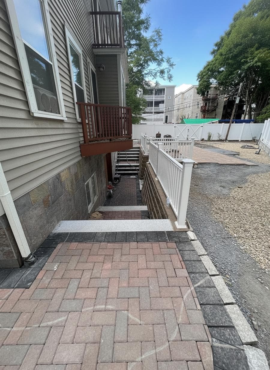 Paver walkway installed for a South Shore, MA home
